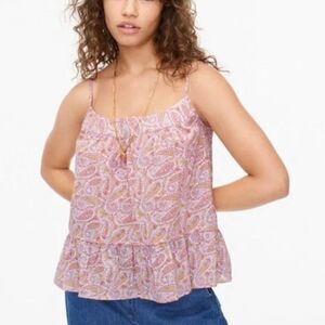 NWT J.Crew Crinkle Cotton Tank in Beach Paisley Cami- Size Small